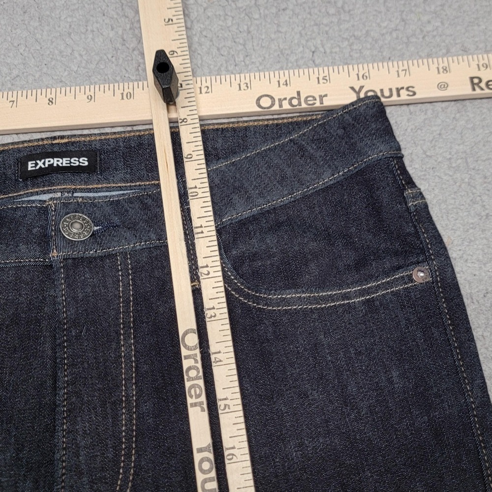 Express Jeans Mens 32x32 (Measured) Blue Relaxed Dark Wash Hyper Stretch Denim - Picture 3 of 10